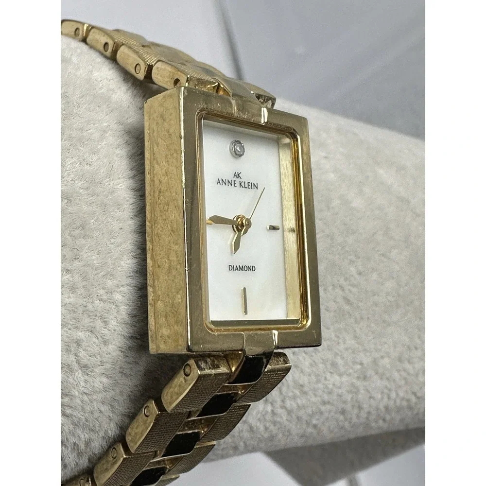 Anne Klein Diamond 10/8512 New Battery Ladies MOP Tank‎ Watch 17MM 7